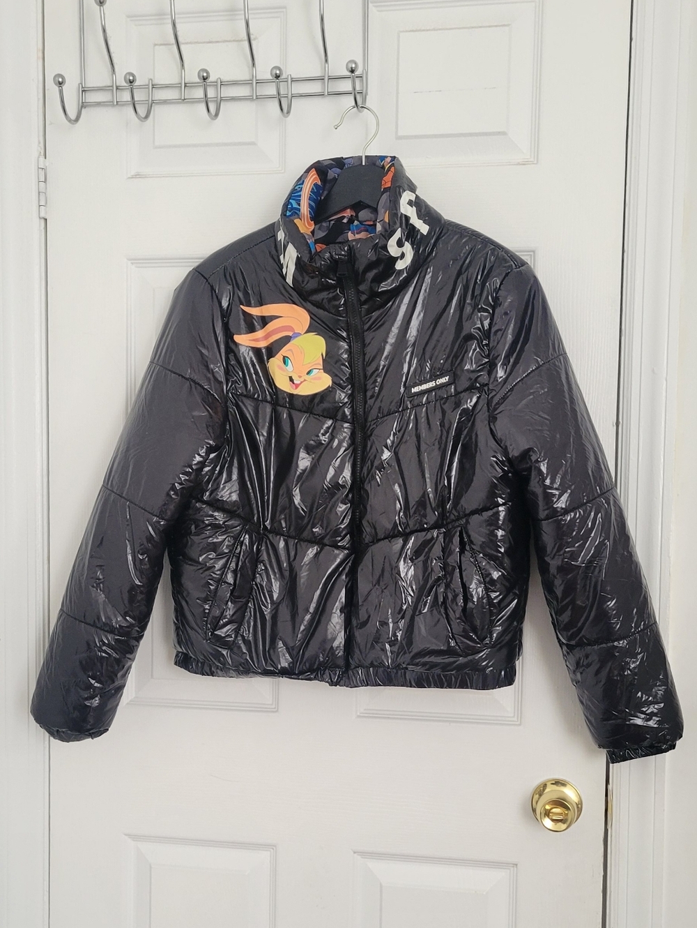 LOONEY TUNES Girl Black Puffer Jacket with Bunny Graphic